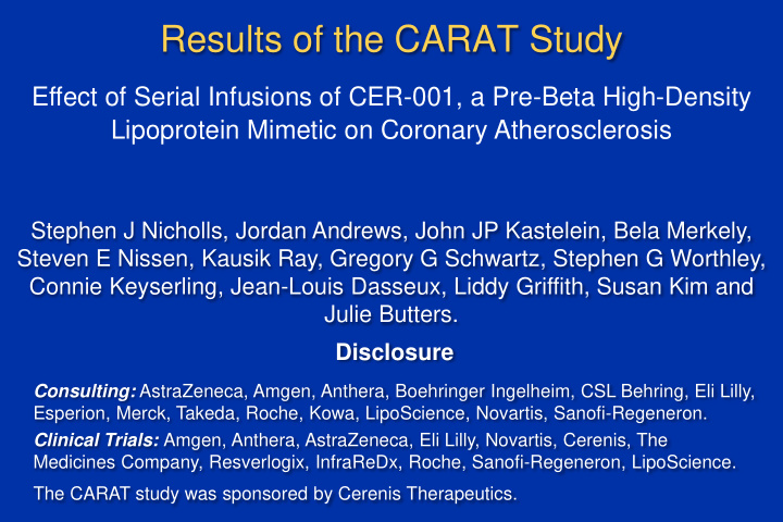 results of the carat study