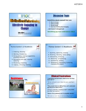 Effectively Engaging in  Should change  Have been thinking about changing  Change  but