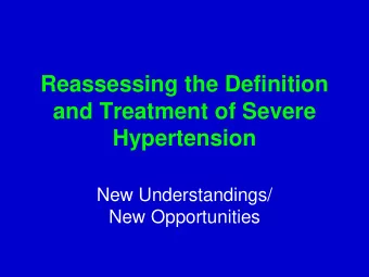 New Understandings/ New Opportunities  Learning Objectives  Show why the current definitions of