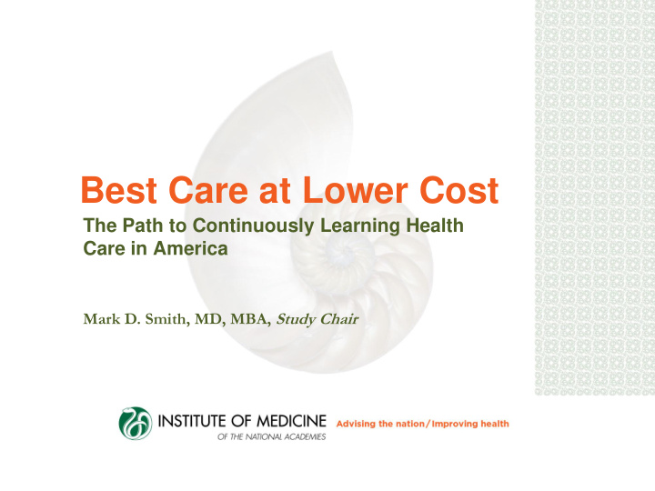 best care at lower cost