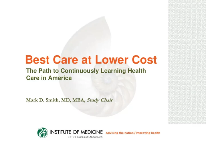 best care at lower cost
