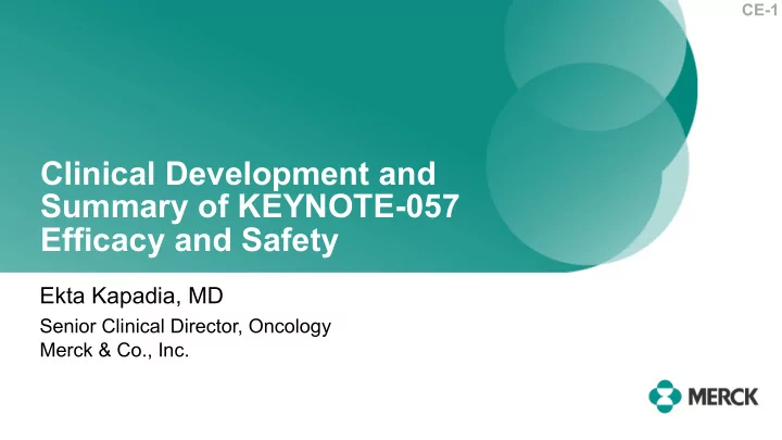 clinical development and summary of keynote 057 efficacy