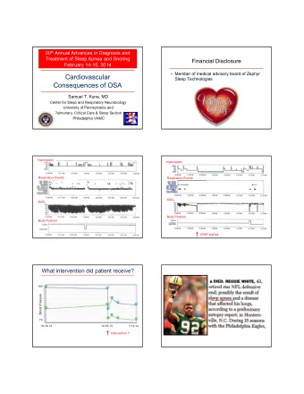 Cardiovascular  Sleep Technologies  Consequences of OSA  Samuel T. Kuna, MD  Center for Sleep and