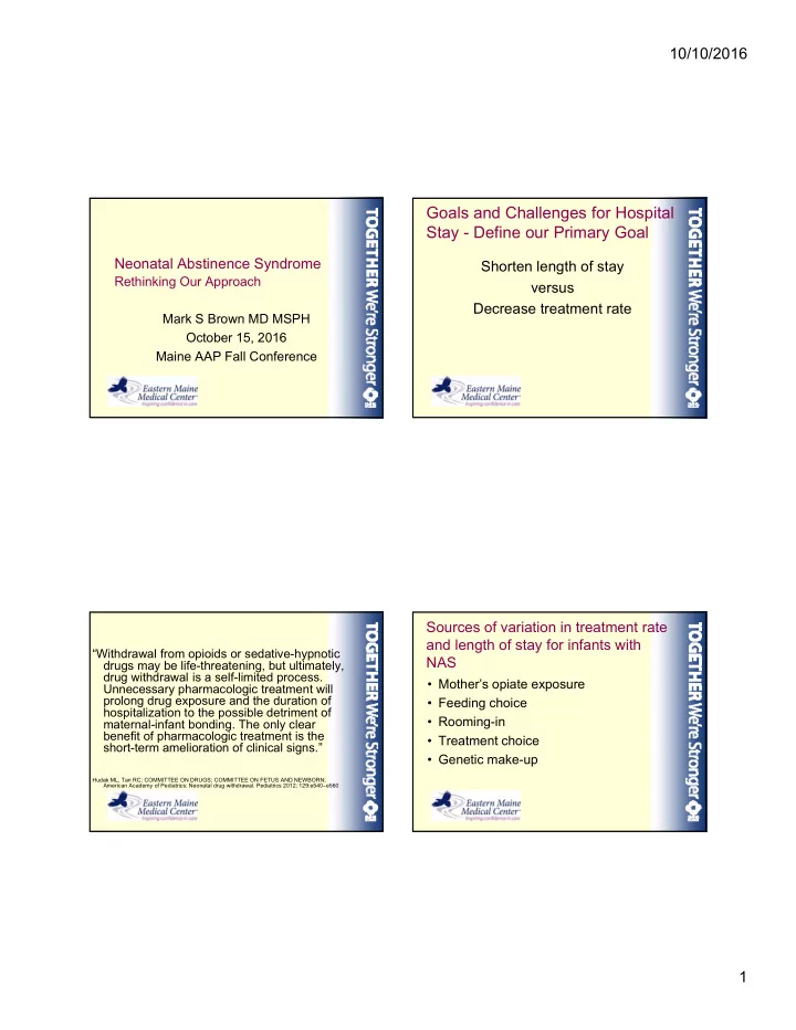 goals and challenges for hospital stay define our primary