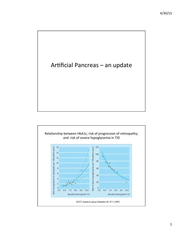 ar ficial pancreas an update