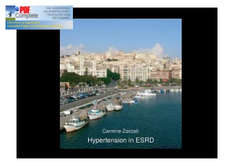 Hypertension in ESRD  Hypertension in ESRD  Lancet; 2002; 360:1903  This specification is  This
