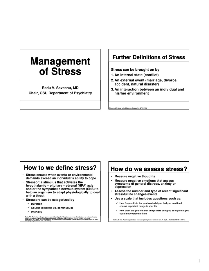 management management of stress of stress