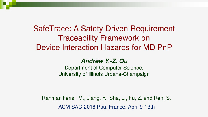 safetrace a safety driven requirement traceability