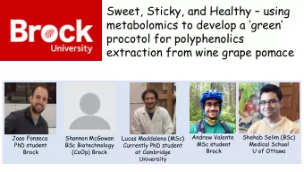 Sweet, Sticky, and Healthy  using  metabolomics to develop a green  procotol for