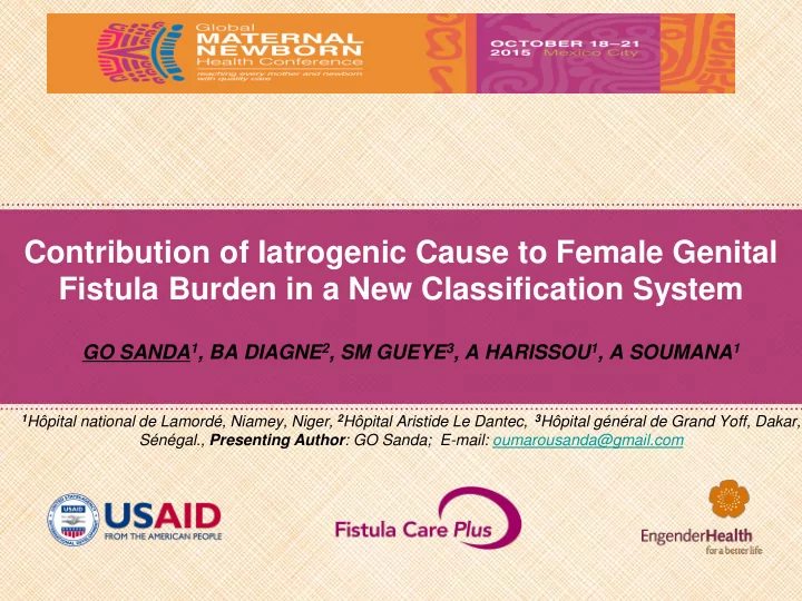 contribution of iatrogenic cause to female genital