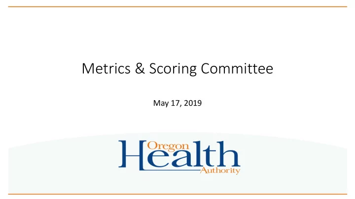 metrics scoring committee