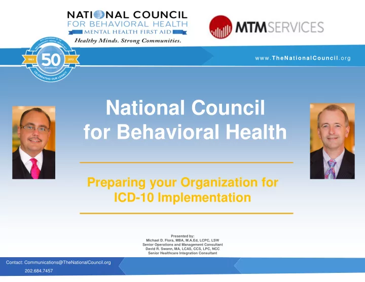 national council for behavioral health