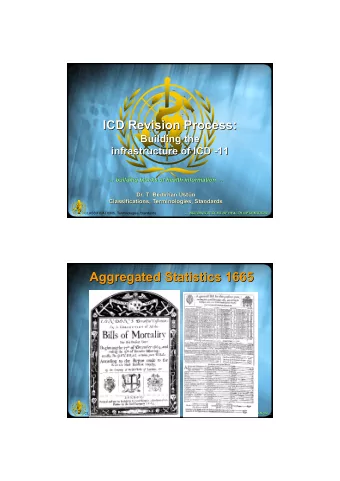 Aggregated Statistics 1665  Aggregated Statistics 1665  CLASSIFICATIONS, Terminologies, Standards