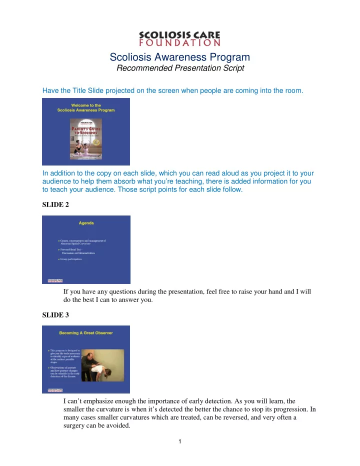 scoliosis awareness program