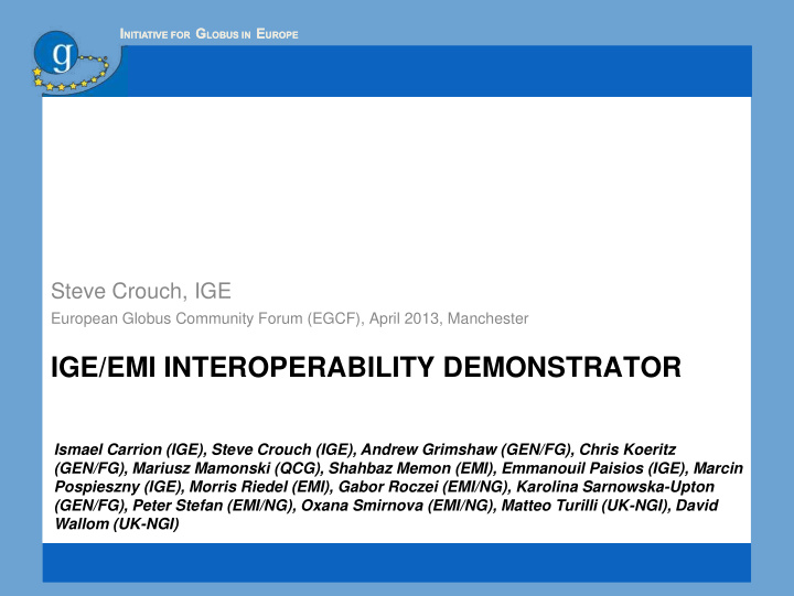 ige emi interoperability demonstrator