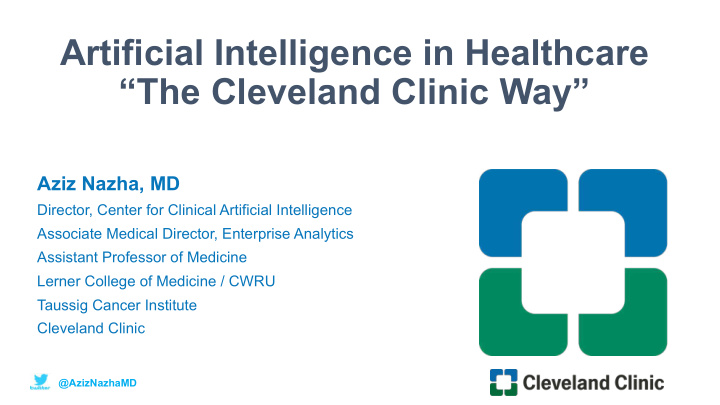 artificial intelligence in healthcare the cleveland
