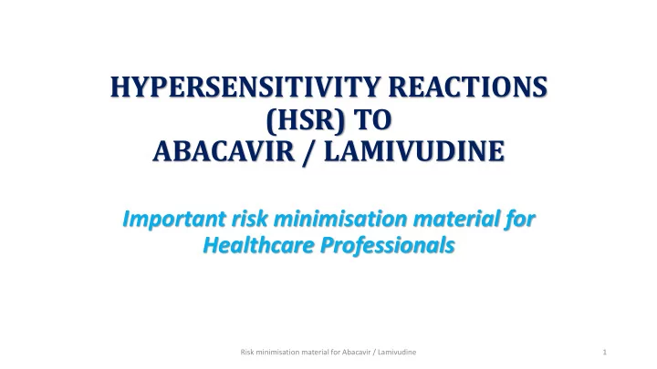 hypersensitivity reactions