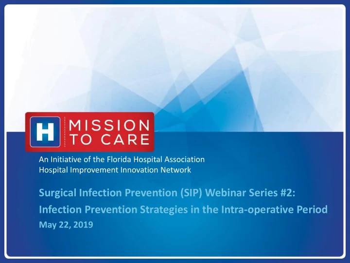 surgical infection prevention sip webinar series 2