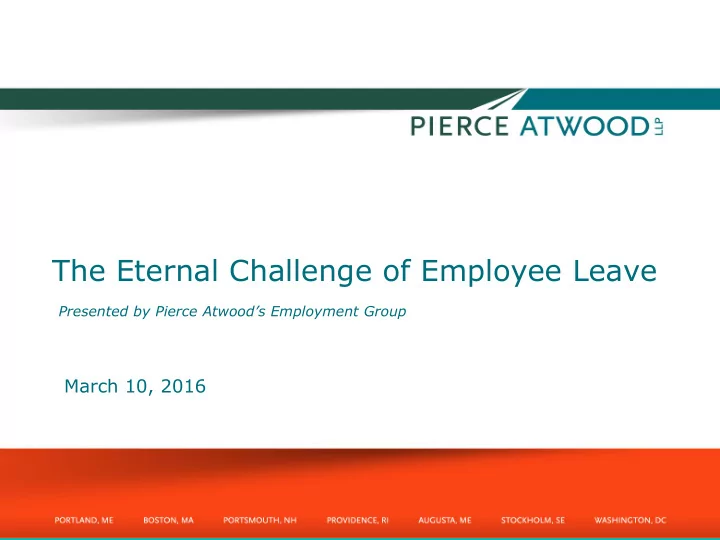 the eternal challenge of employee leave