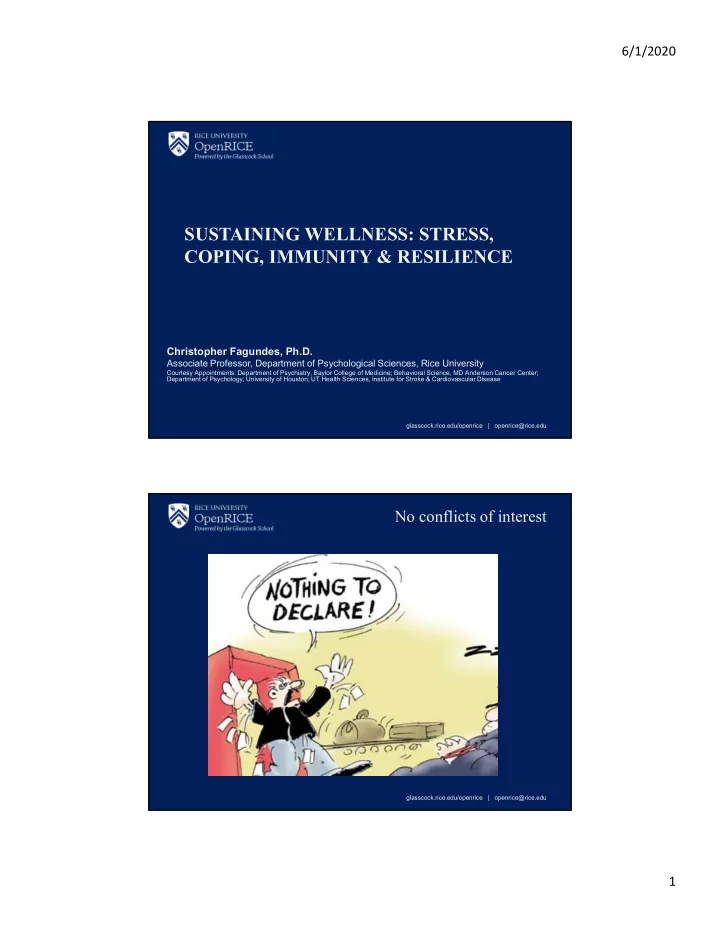 sustaining wellness stress coping immunity resilience