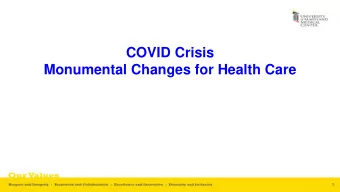 COVID Crisis  Monumental Changes for Health Care  1  MOSHPIT  MASKS  OUTDOORS  SOCIAL DISTANCING