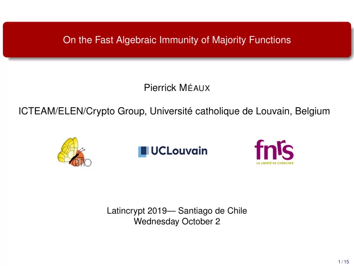 on the fast algebraic immunity of majority functions