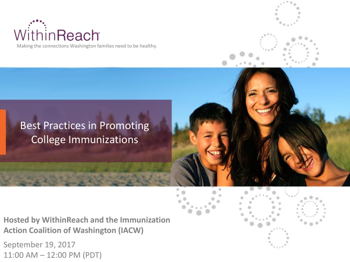 best practices in promoting college immunizations