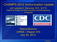 champs 2012 immunization update