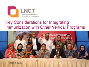 Key Considerations for Integrating  Immunization with Other Vertical Programs  March 2020  Q&amp;A