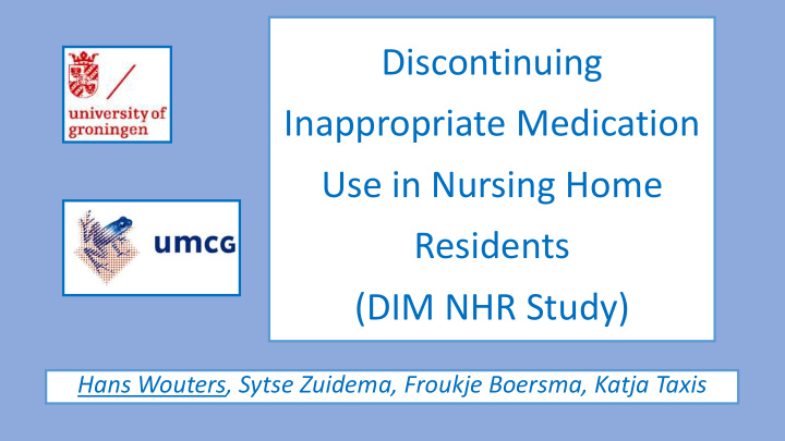 inappropriate medication use in nursing home