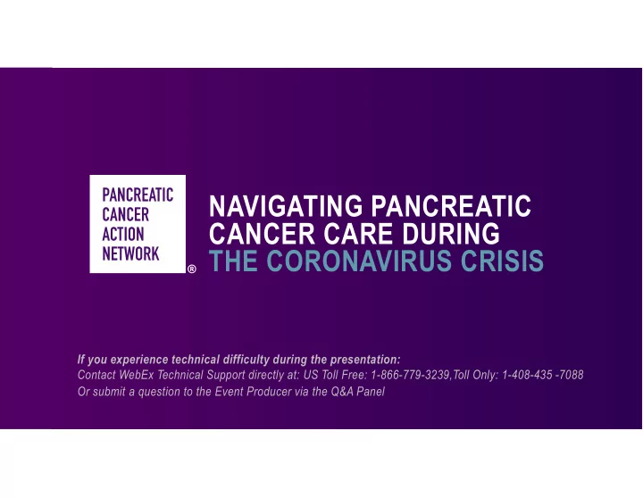 navigating pancreatic cancer care during the coronavirus