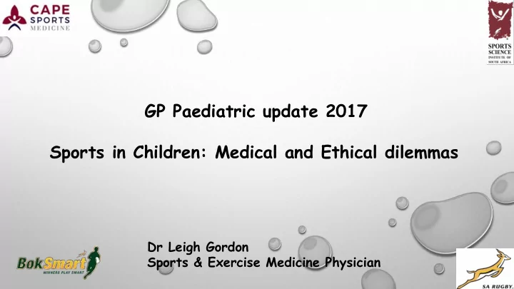 sports in children medical and ethical dilemmas dr leigh