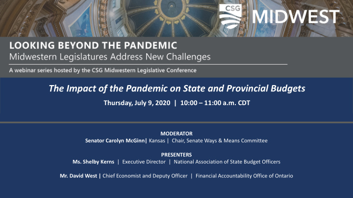 the impact of the pandemic on state and provincial budgets