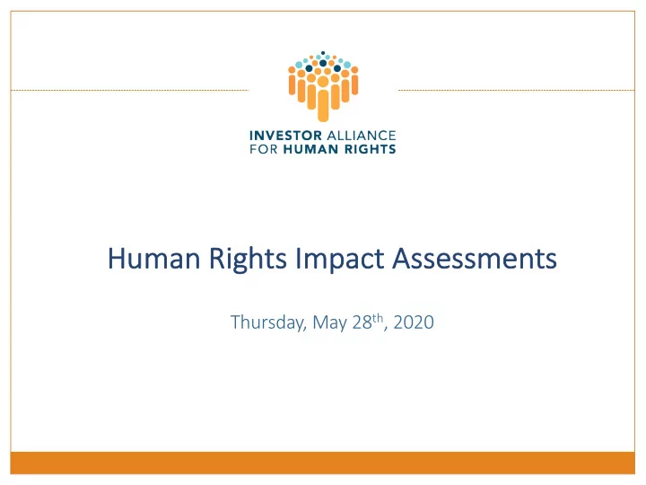 hu human ri rights im impact as asses essmen ents