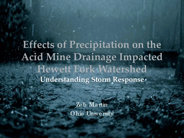 effects of precipitation on the acid mine drainage