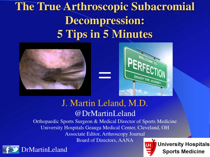 j martin leland m d drmartinleland orthopaedic sports