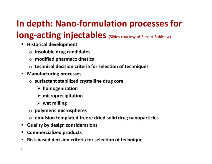 in depth nano formulation processes for