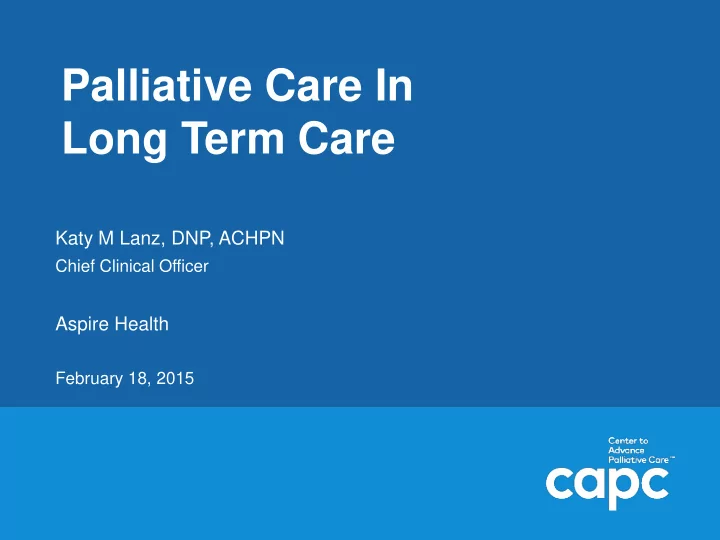 long term care