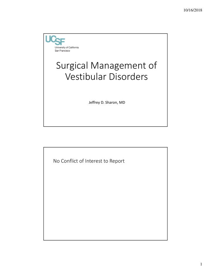 surgical management of vestibular disorders