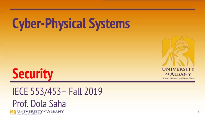 cyber physical systems security