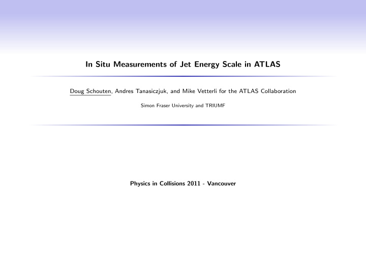 in situ measurements of jet energy scale in atlas