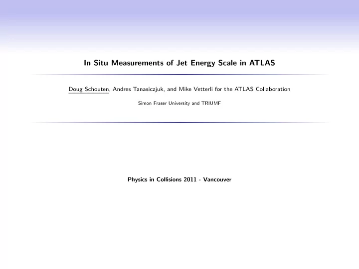 in situ measurements of jet energy scale in atlas
