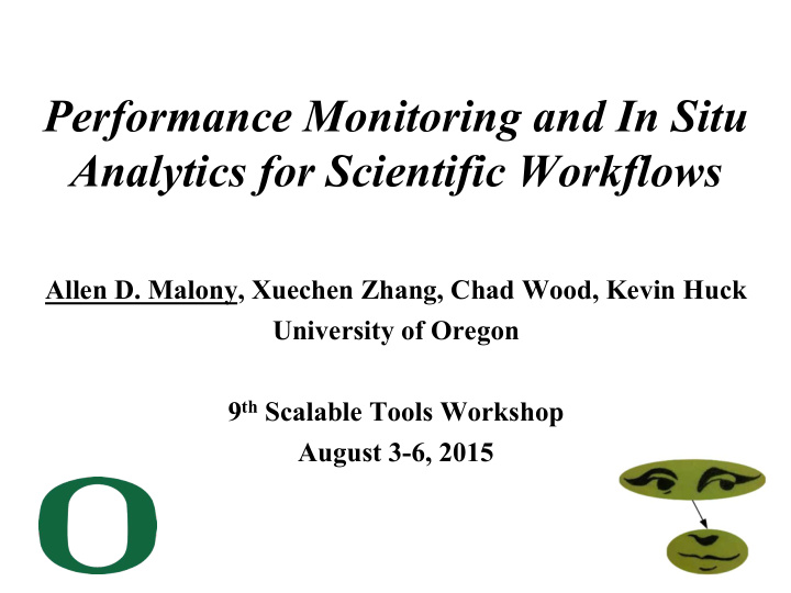 performance monitoring and in situ analytics for