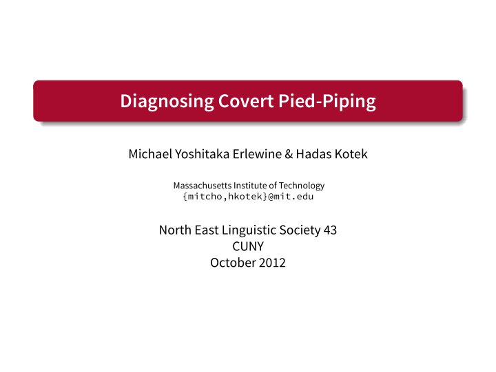 diagnosing covert pied piping