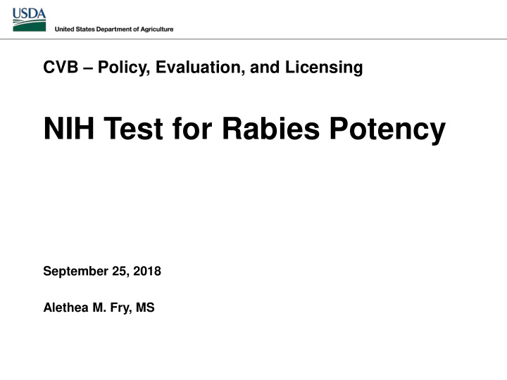 nih test for rabies potency