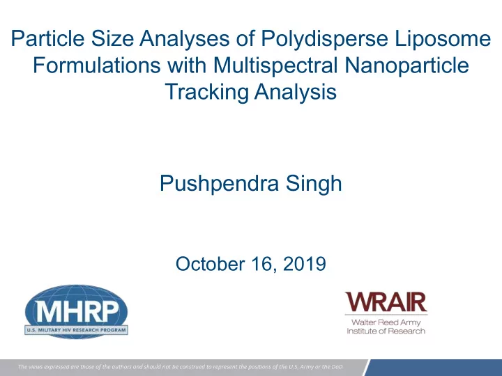 particle size analyses of polydisperse liposome