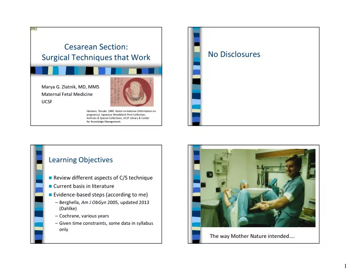 cesarean section no disclosures surgical techniques that