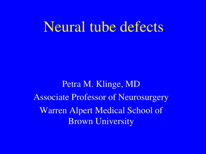 neural tube defects