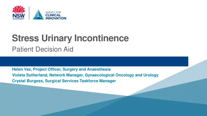 stress urinary incontinence