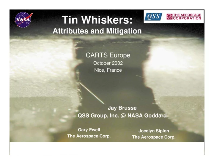 tin whiskers